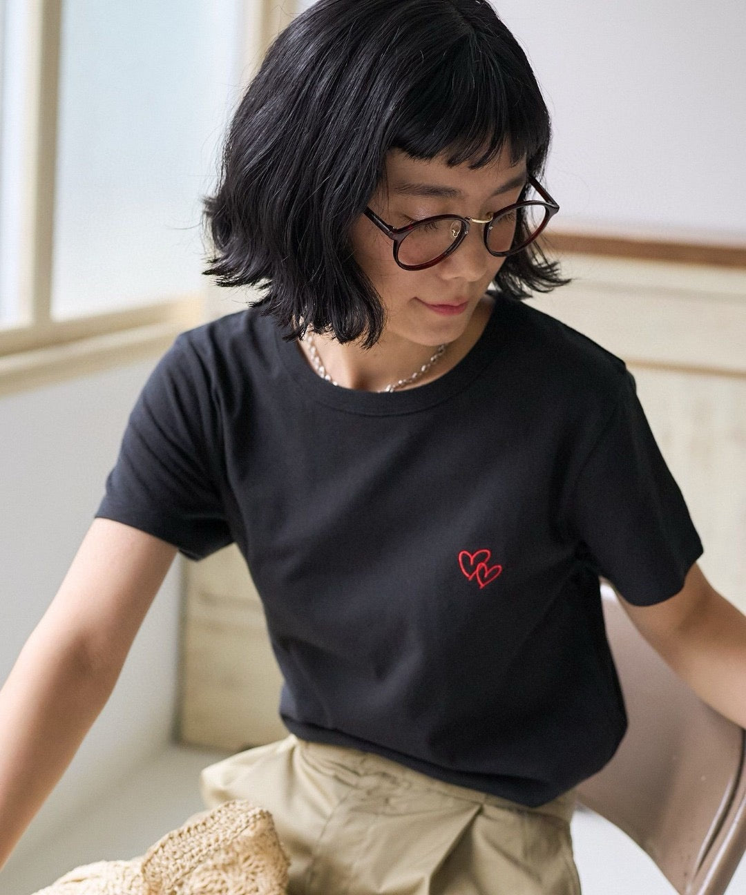 🇯🇵 FREAK'S STORE / 心心刺繍 Tシャツ