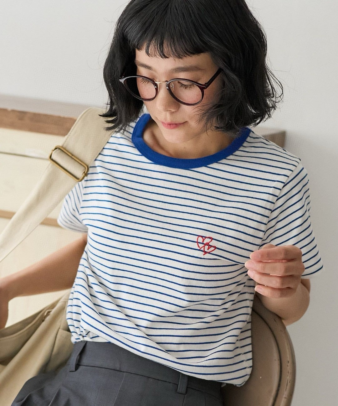 🇯🇵 FREAK'S STORE / 心心刺繍 Tシャツ
