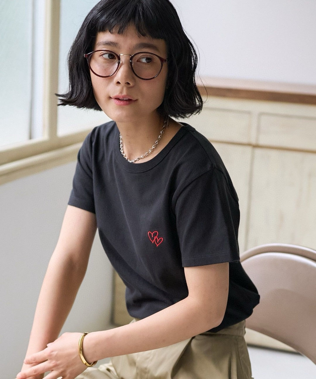 🇯🇵 FREAK'S STORE / 心心刺繍 Tシャツ
