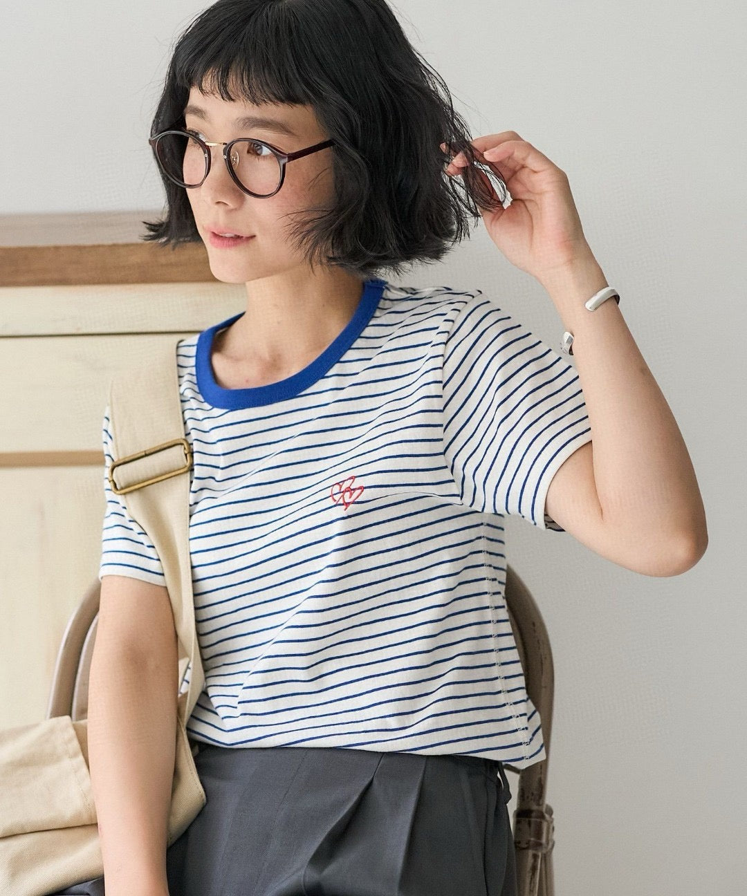 🇯🇵 FREAK'S STORE / 心心刺繍 Tシャツ