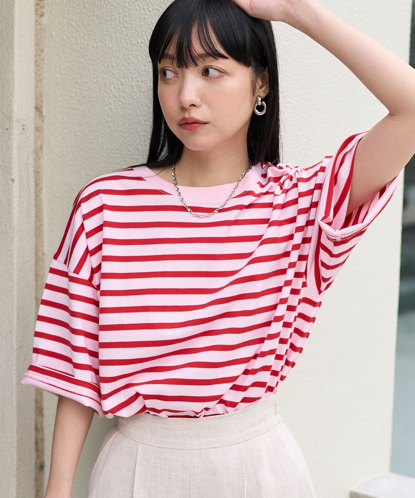 🇯🇵 FREAK'S STORE / Border BIG short-sleeved T-shirt