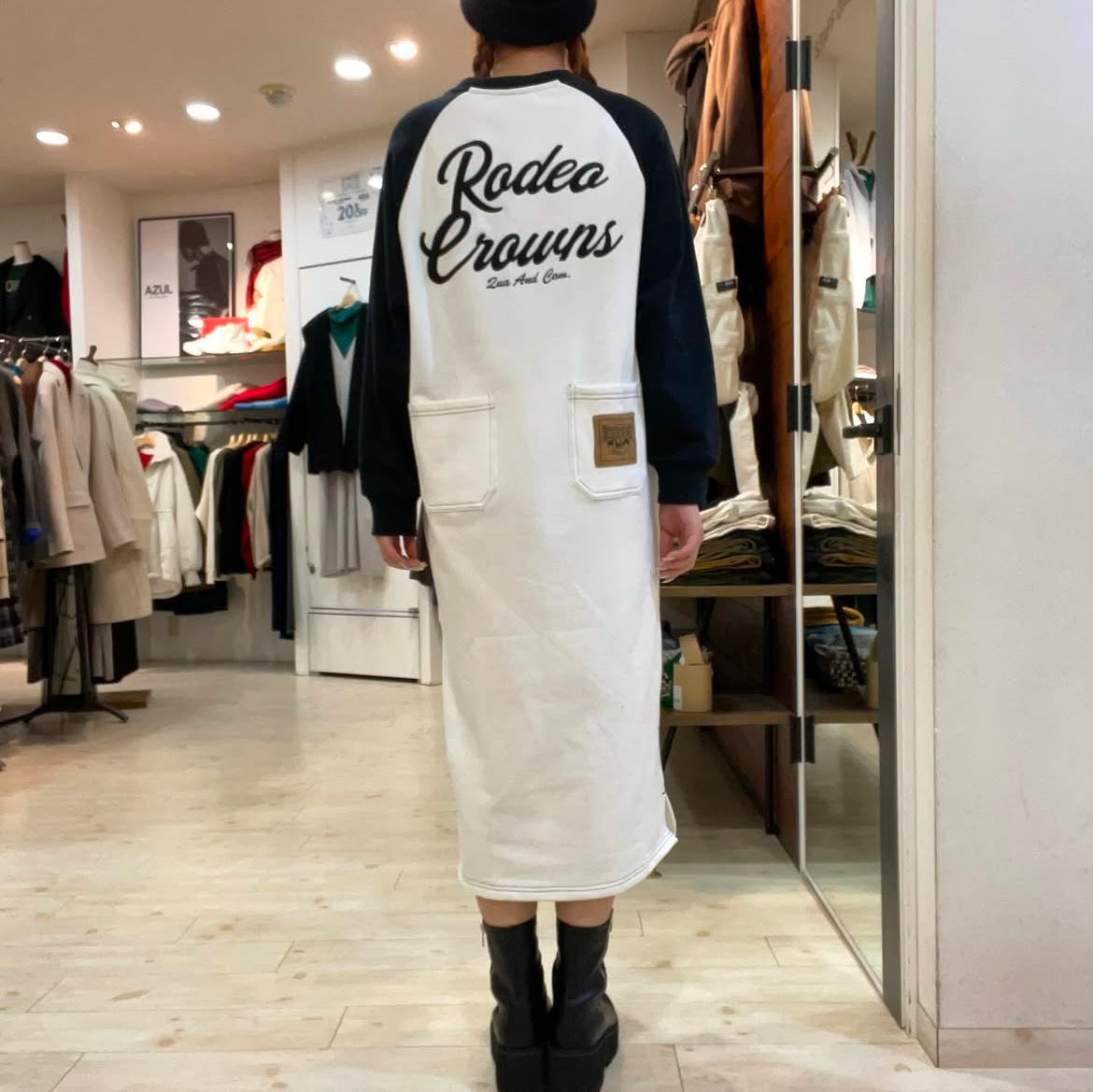 . 🇯🇵 RODEO ©ROWNS 拼色車線背刺繍連身裙