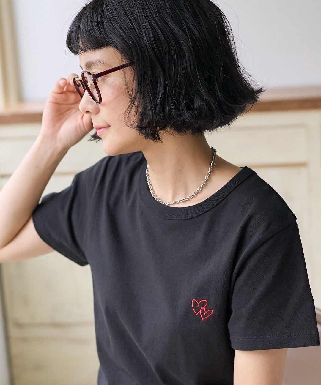 🇯🇵 FREAK'S STORE / 心心刺繍 Tシャツ