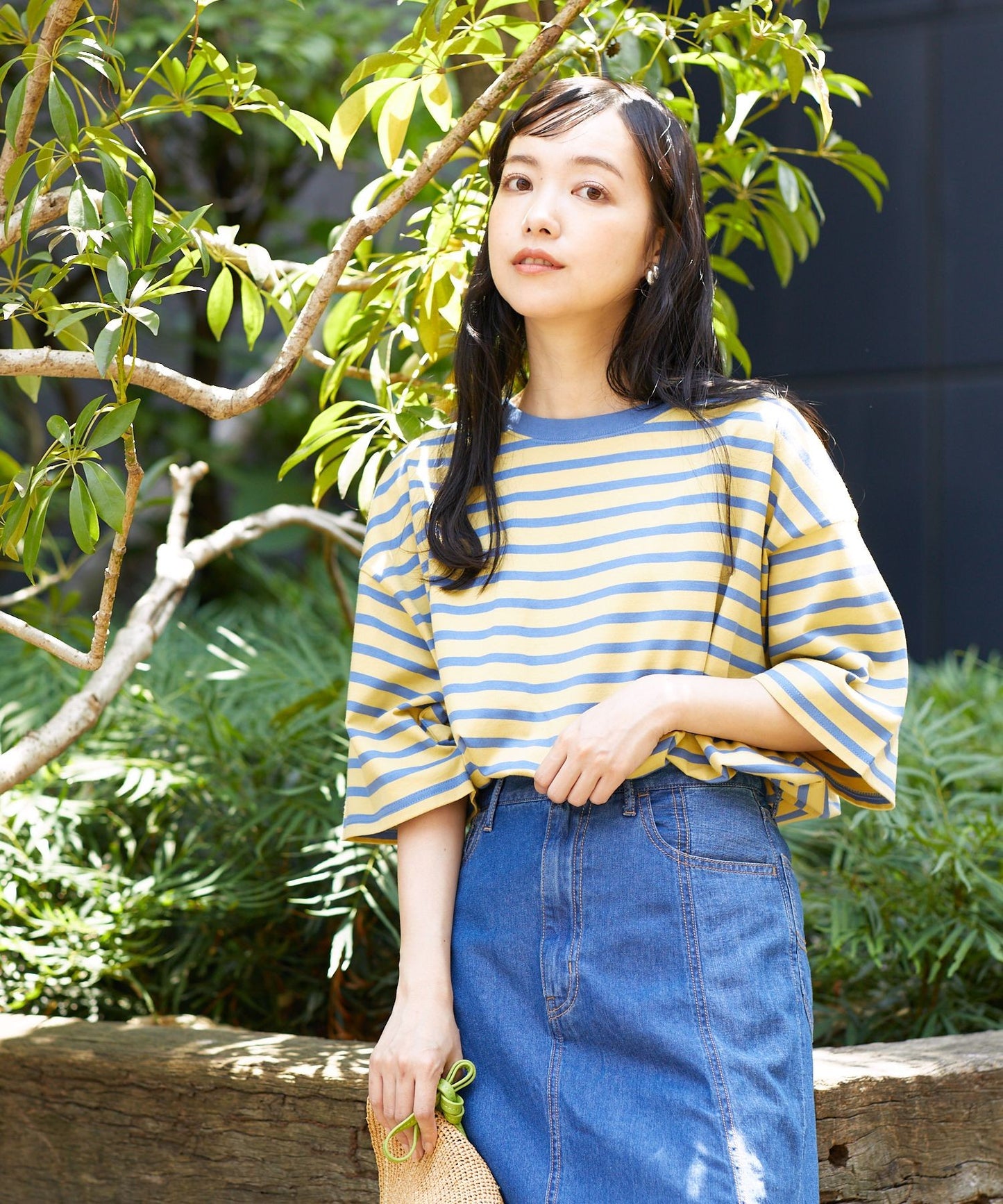 🇯🇵 FREAK'S STORE / Border BIG short-sleeved T-shirt