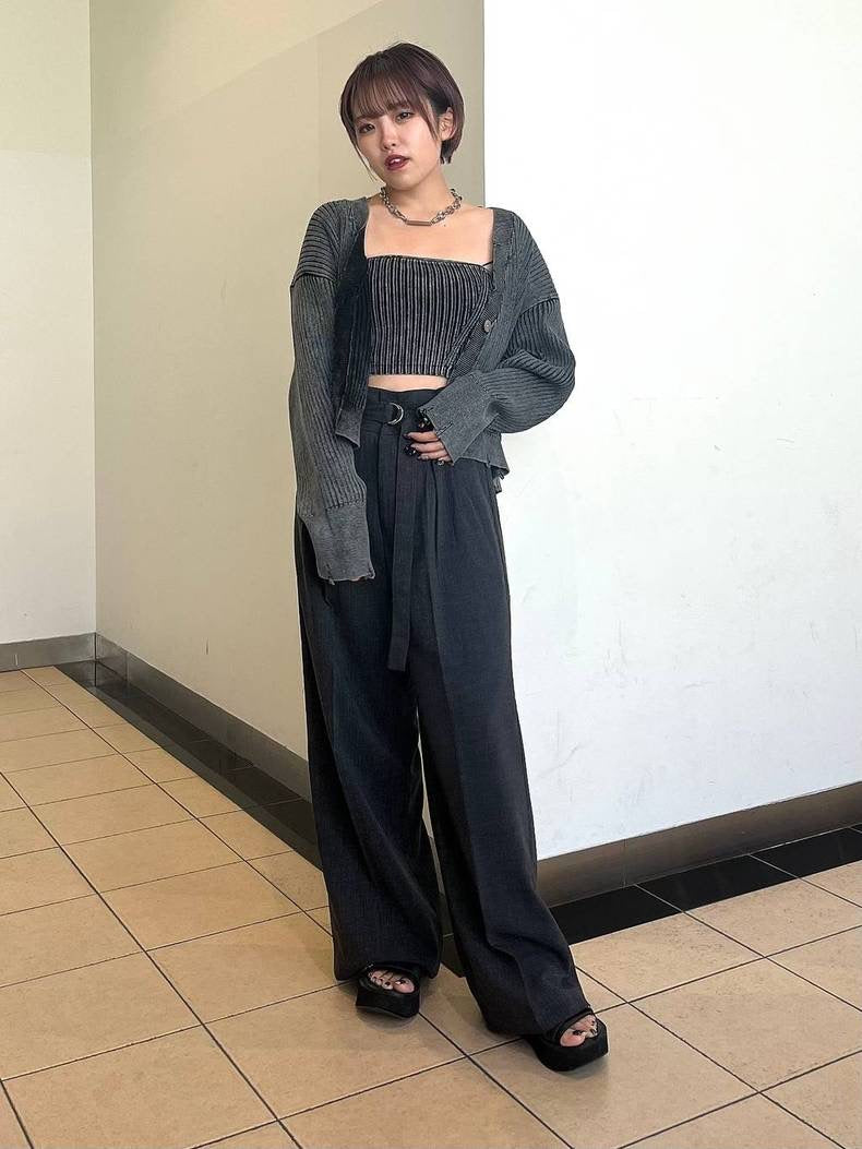 🇯🇵JEANASiS【W waist belt tuck wide pants 】