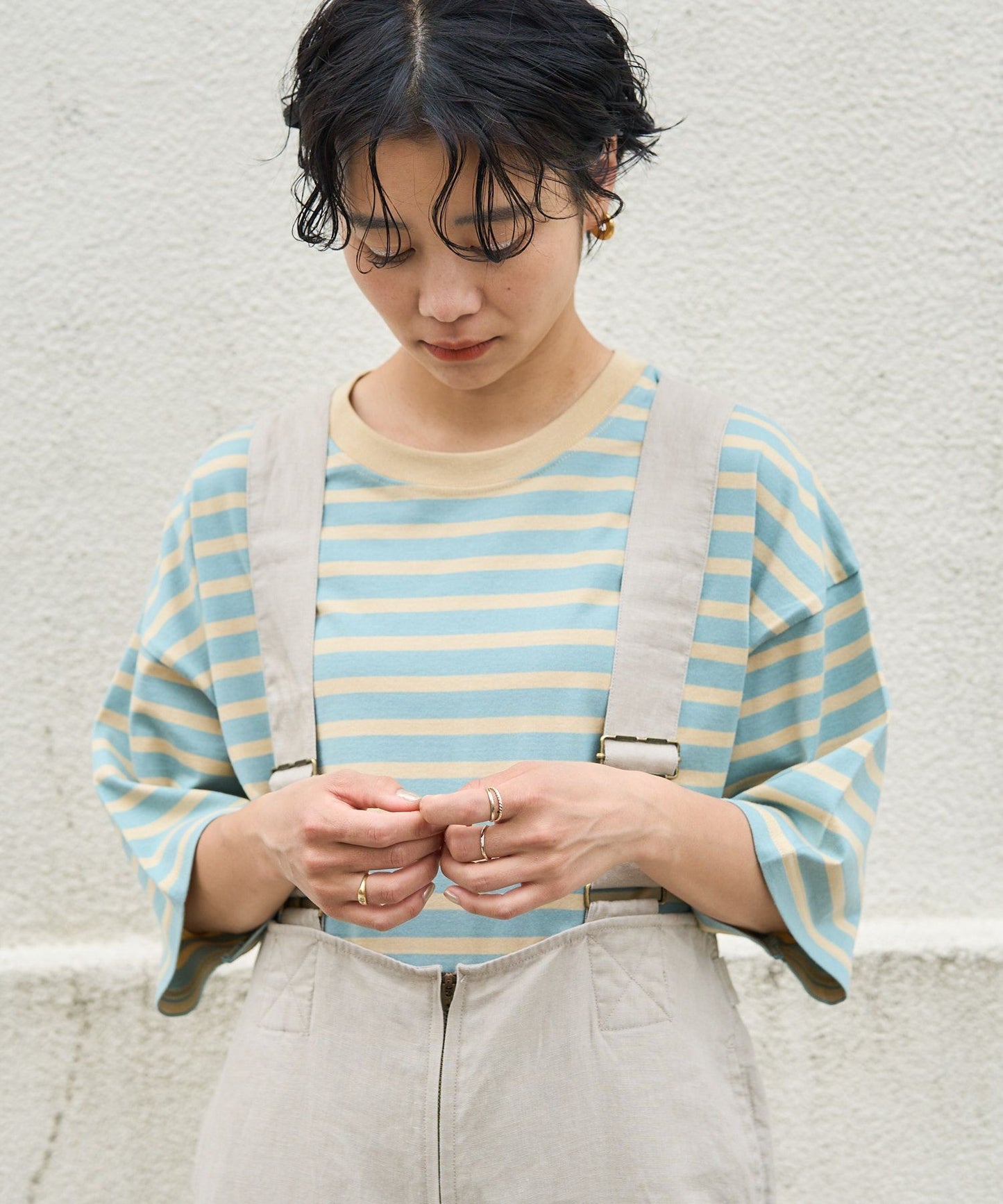 🇯🇵 FREAK'S STORE / Border BIG short-sleeved T-shirt