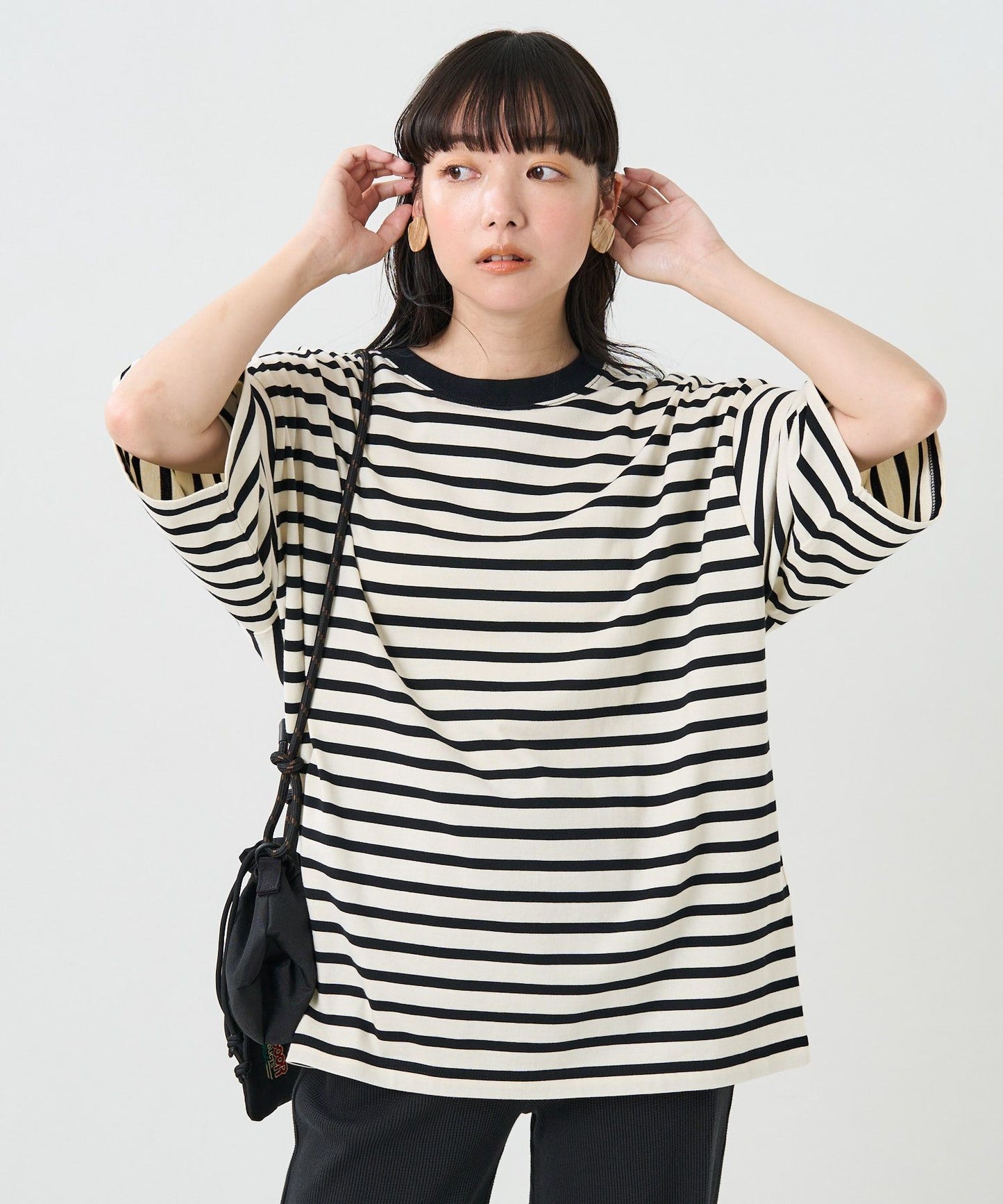 🇯🇵 FREAK'S STORE / Border BIG short-sleeved T-shirt