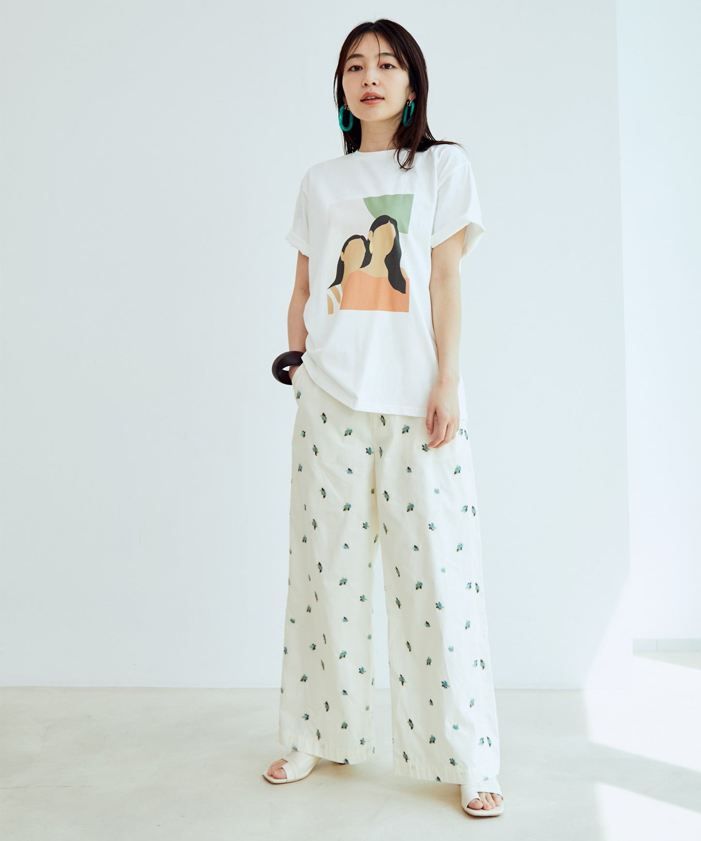VIS / 有機棉混紡印花 TEE