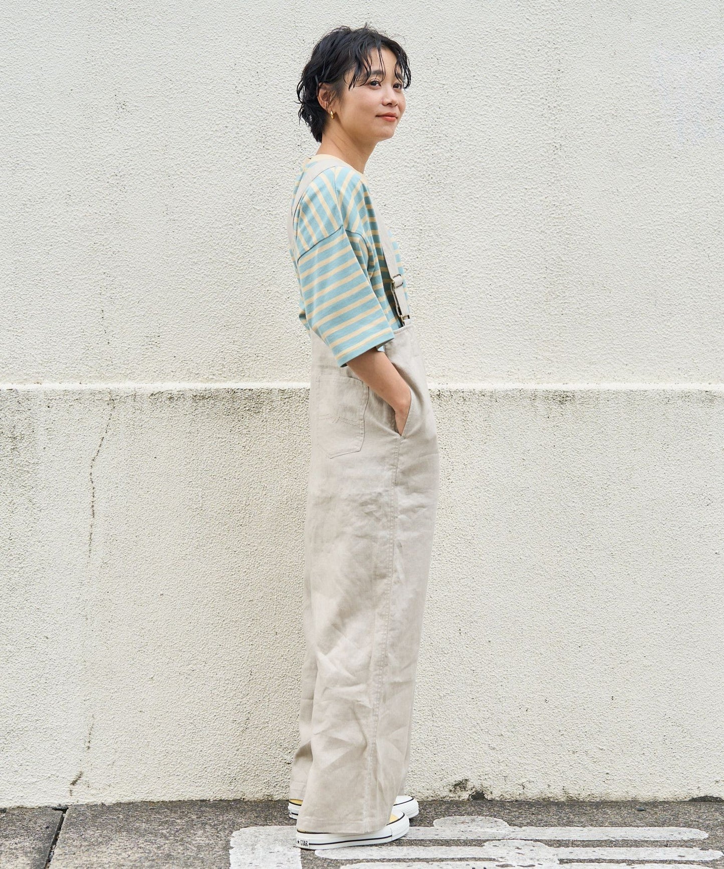 🇯🇵 FREAK'S STORE / Border BIG short-sleeved T-shirt