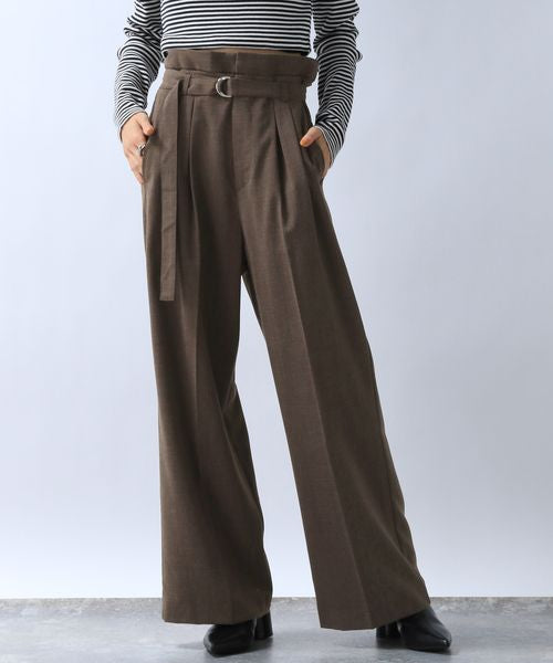 🇯🇵JEANASiS【W waist belt tuck wide pants 】
