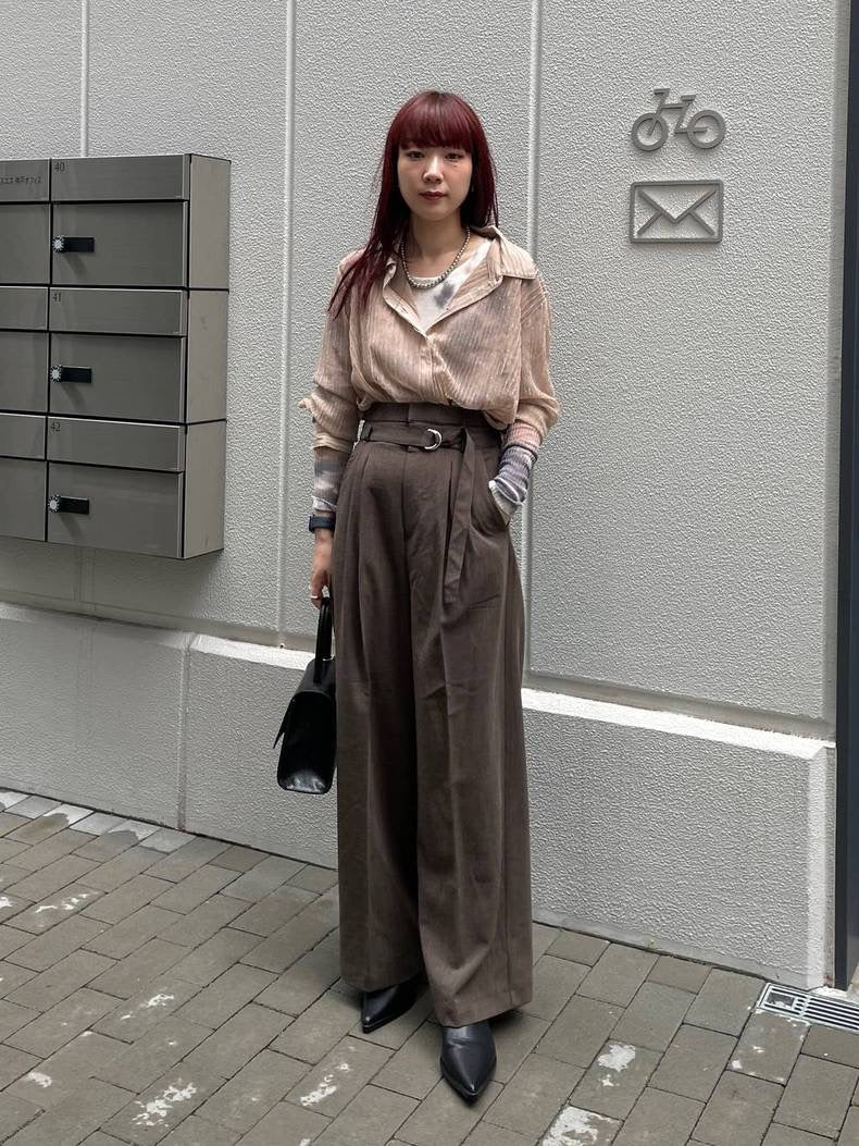 🇯🇵JEANASiS【W waist belt tuck wide pants 】