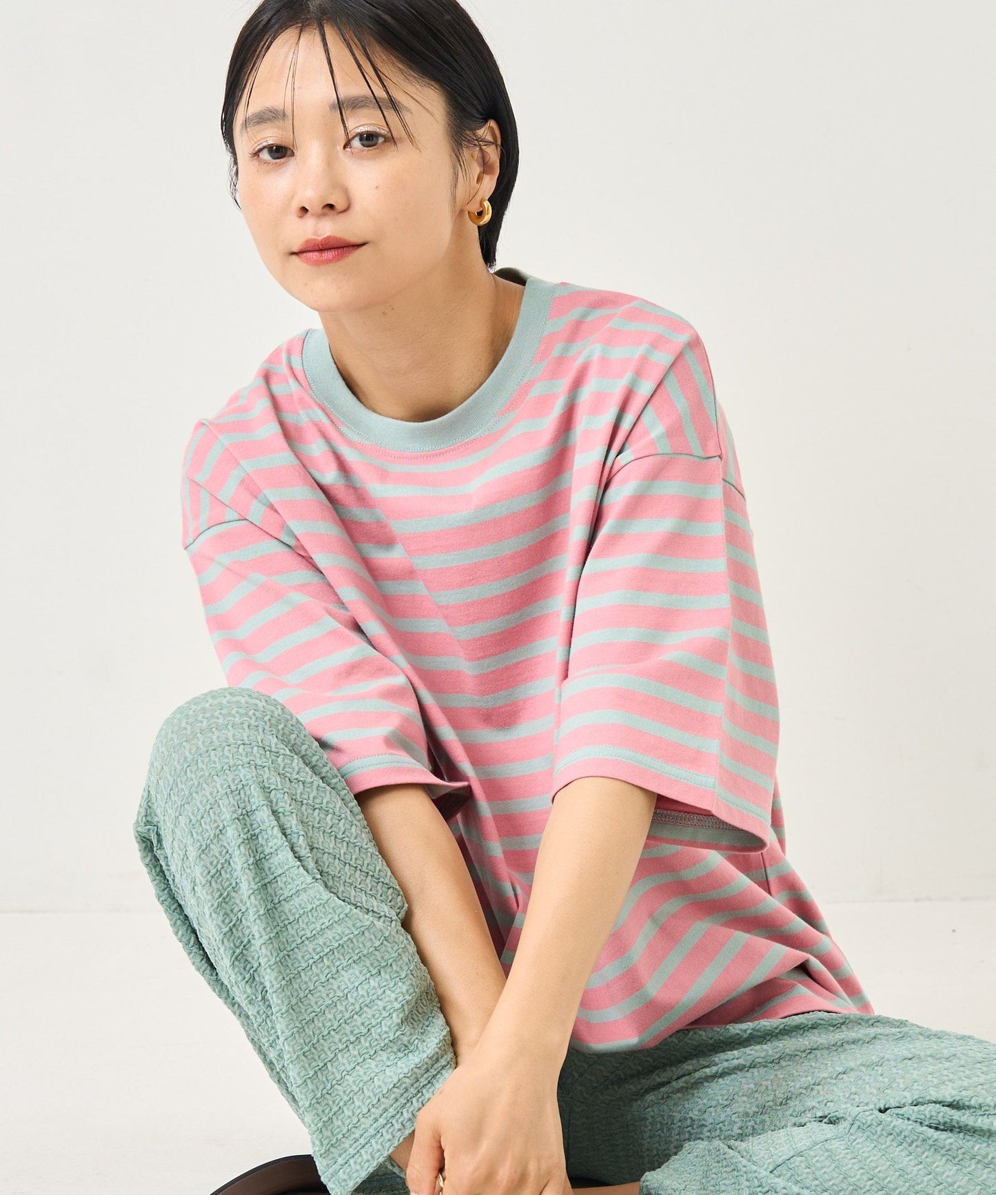 🇯🇵 FREAK'S STORE / Border BIG short-sleeved T-shirt