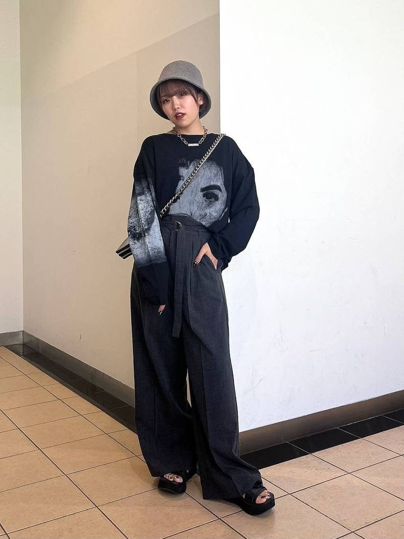 🇯🇵JEANASiS【W waist belt tuck wide pants 】