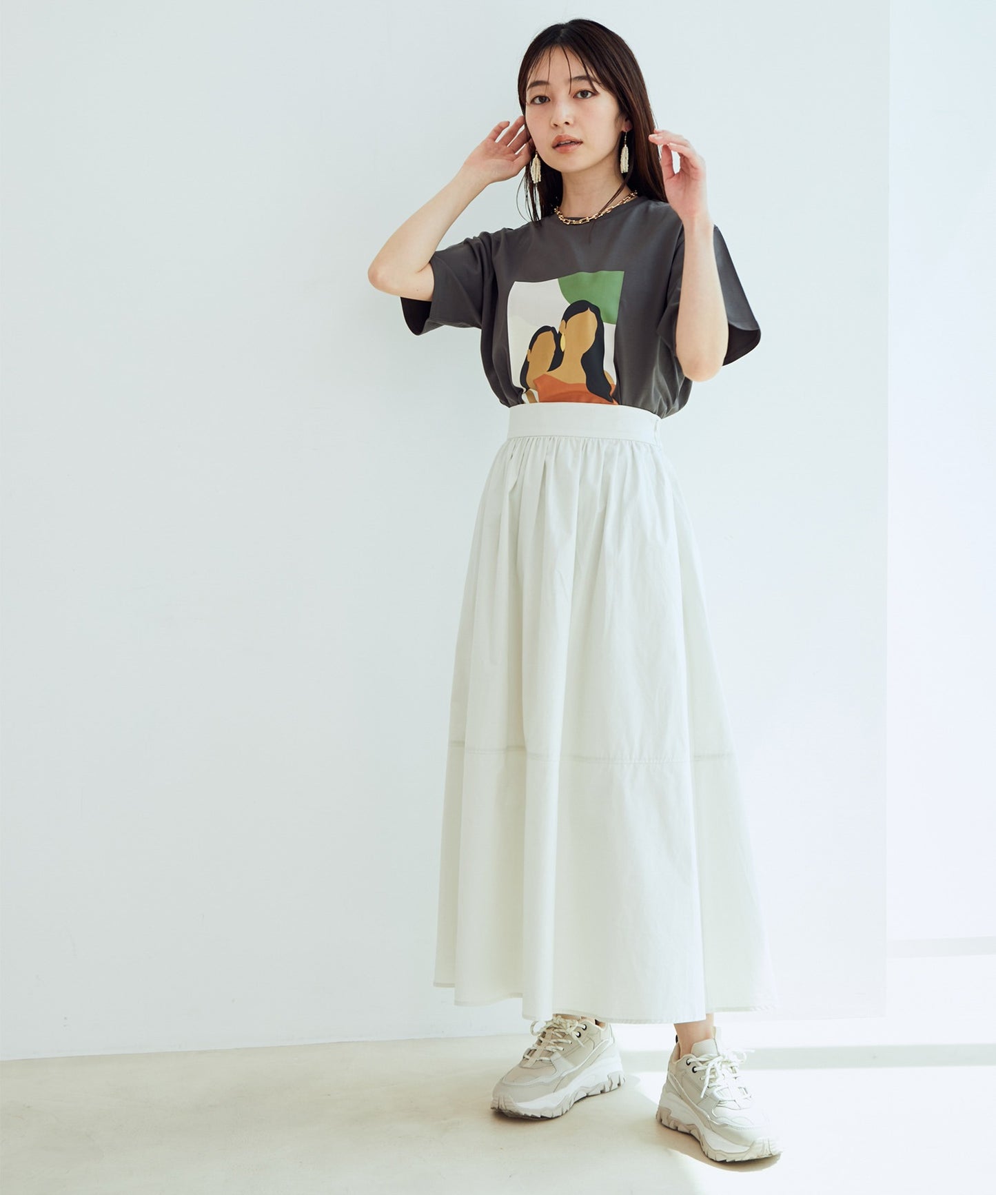VIS / 有機棉混紡印花 TEE