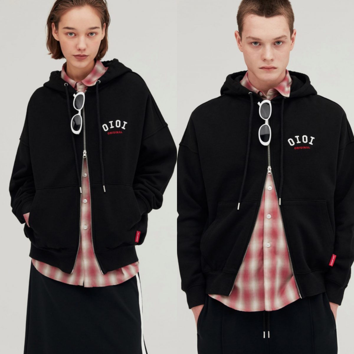 🇰🇷 5252 BY O!Oi ☆ ★. Logo Hood U/D ZIP