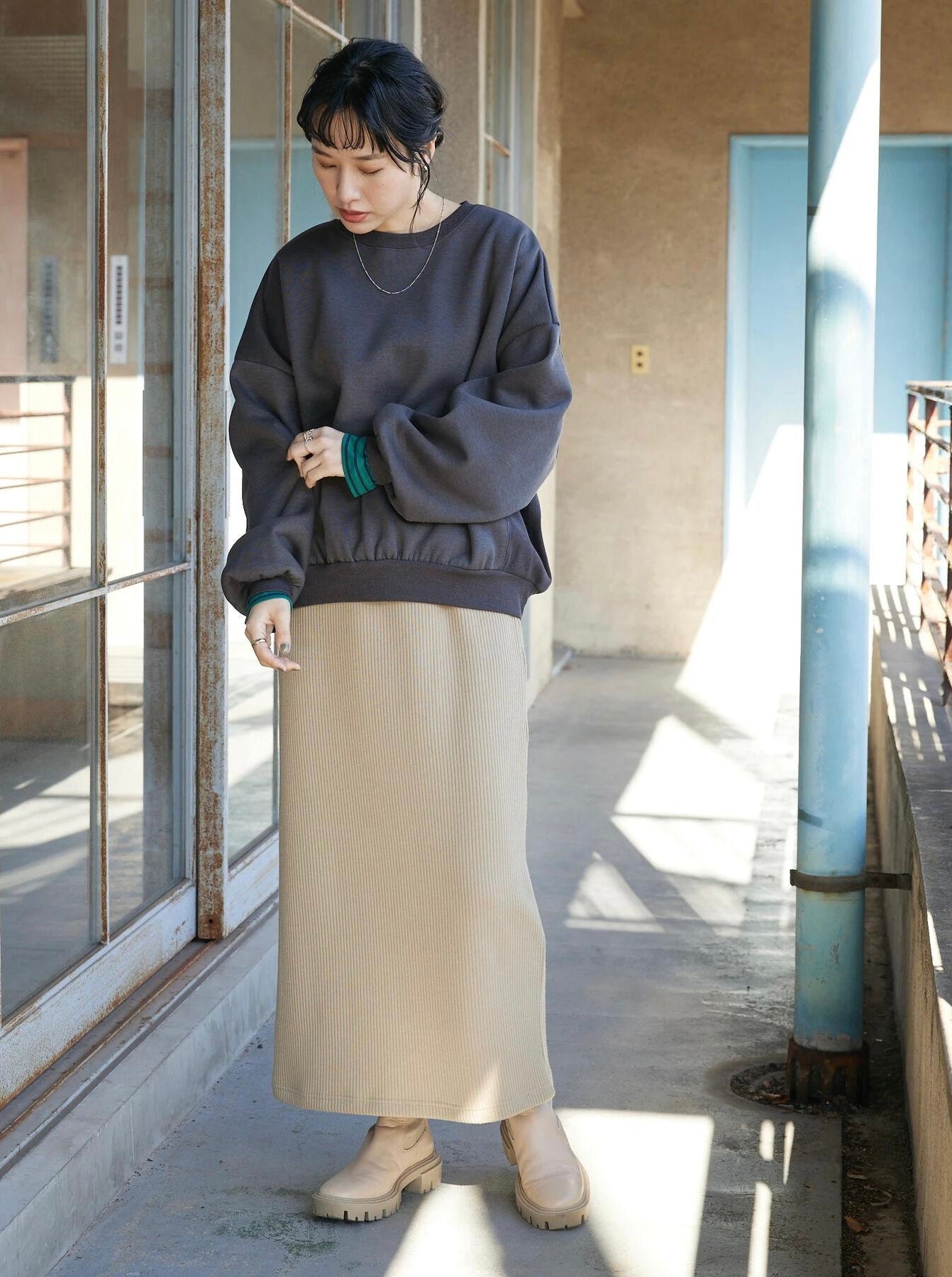 .🇯🇵日單 Ribbed Long Skirt