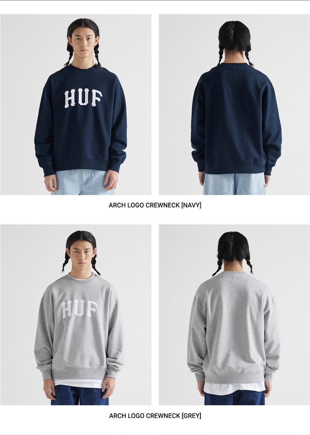 . 24"FW 🇰🇷HUF | ARCH LOGO CREWNECK