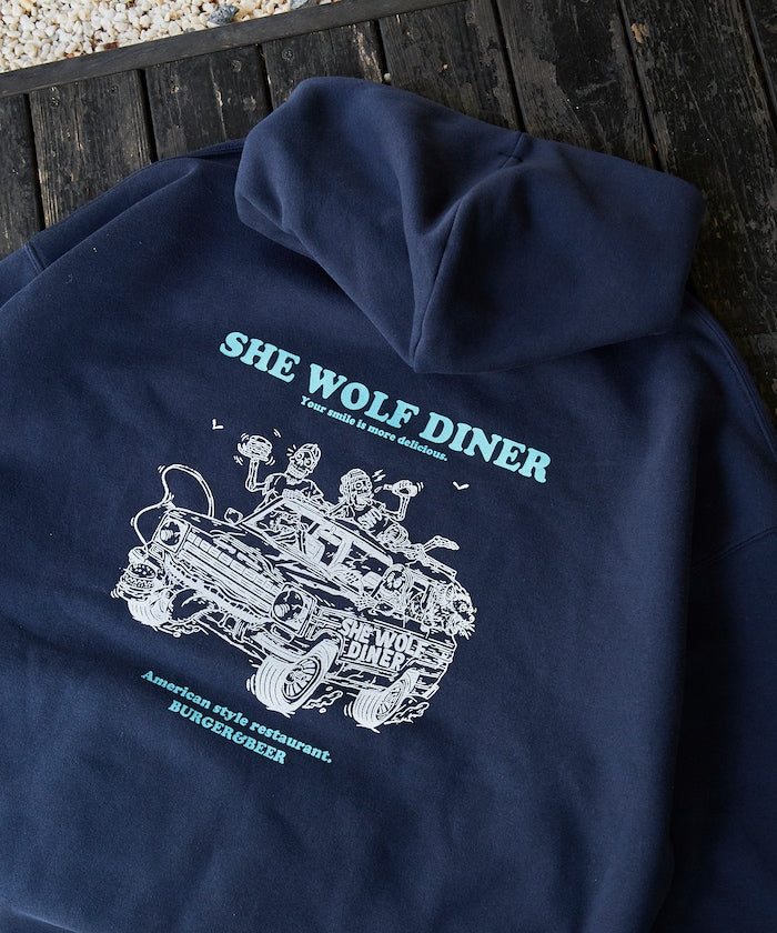 別注 🇯🇵 SHE WOLF DINER× FREAK'S STORE《back print PO hoodie 》