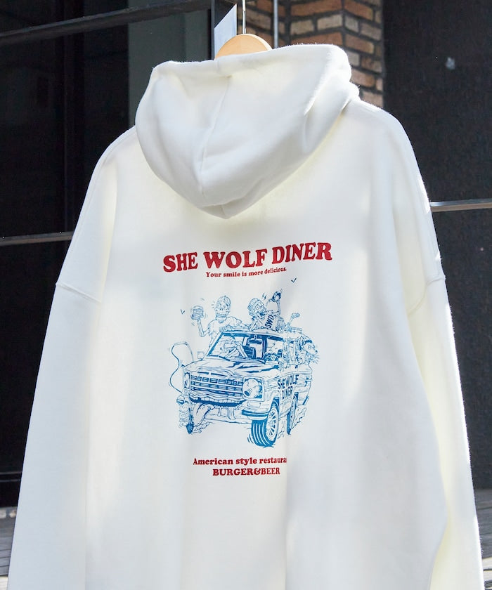 別注 🇯🇵 SHE WOLF DINER× FREAK'S STORE《back print PO hoodie 》