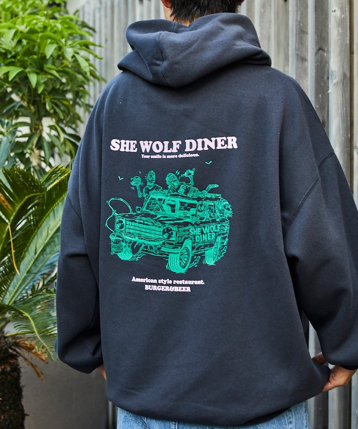 別注 🇯🇵 SHE WOLF DINER× FREAK'S STORE《back print PO hoodie 》