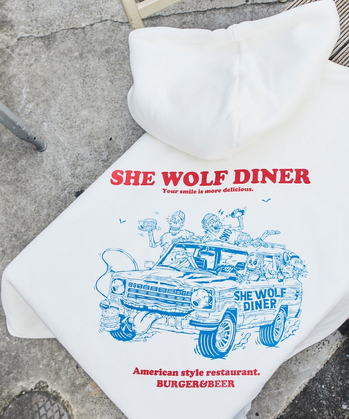 別注 🇯🇵 SHE WOLF DINER× FREAK'S STORE《back print PO hoodie 》