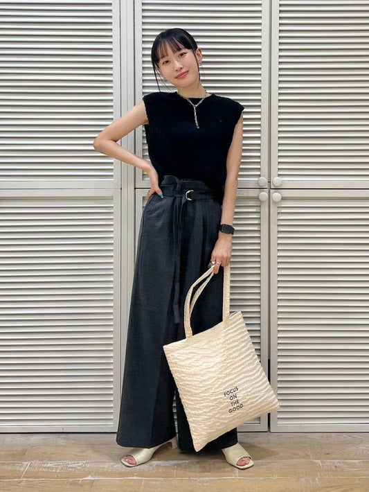 🇯🇵JS【W waist belt tuck wide pants 】