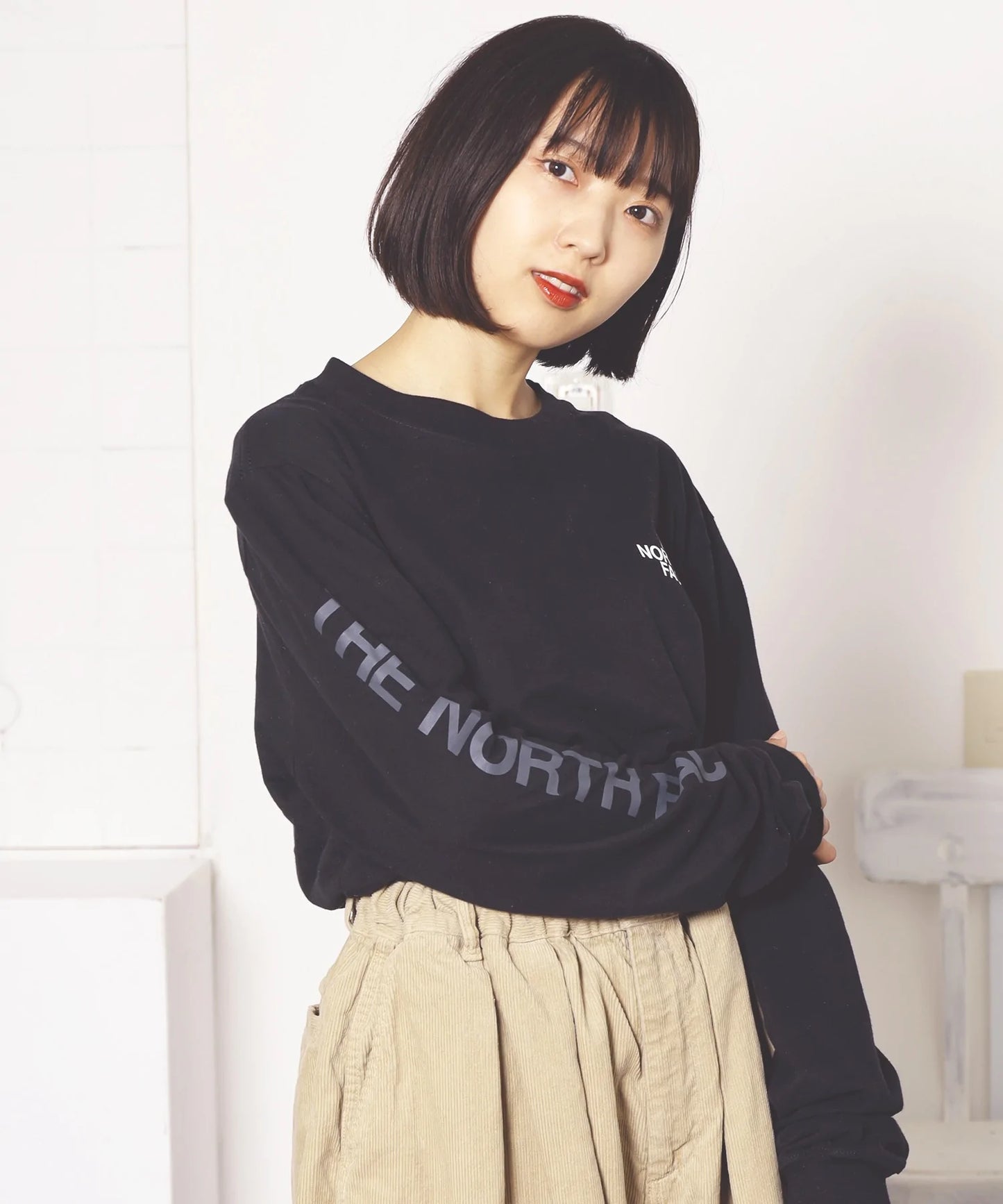 THE NORTH FACE LOGO長袖TEE